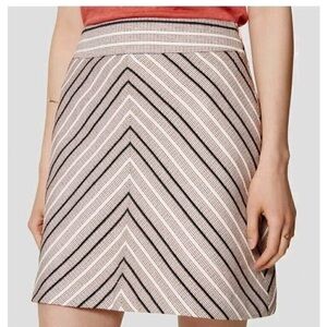 NEW Ann Taylor LOFT tweed Chevron A-Line Skirt - Black, white, blush